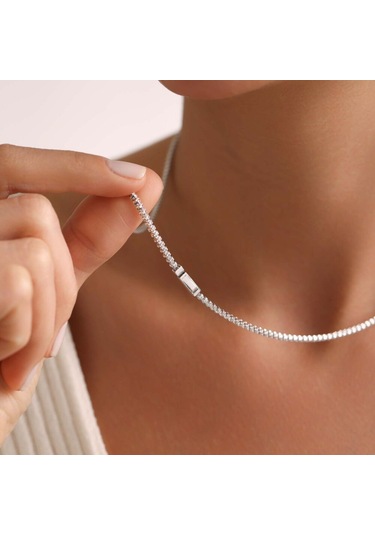 Su Yolu Kolye Beyaz Altın 14 Ayar T13208