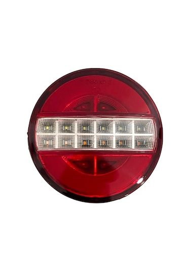 24v Stop Lambası Yuvarlak Neon Ledli 4 Fonksiyonlu 140 60 Mm