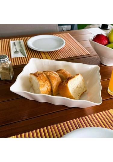 Alezy 556 Göreme Melamin Termostar Lagün Ekmeklik 26x20 Cm Beyaz