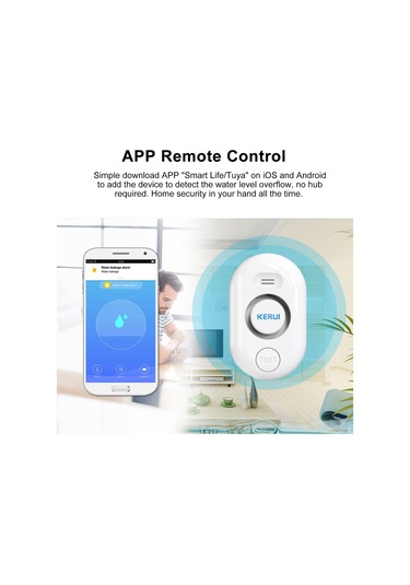 Symbee Keruı Wifi Akıllı Su Tespit Cihazı - 2.4ghz Kablosuz, Akıllı Telefon Uygulaması İle Uzaktan Kontrol, Ip66 Su Geçirmez, Kr-wd62 Modeli