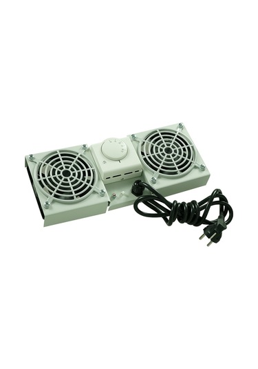 Canovate 2Li Rack Kabinet Fan Modülü Termostatlı Duvar Tipi Gri