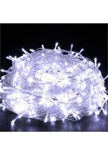 Beyaz Kablolu 100 Ampüllü Led Işık 10 Metre Beyaz