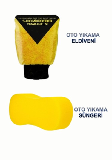 2'li Oto Yıkama Kurulama Cam Temizlik Mikrofiber Bez Eldiven Set