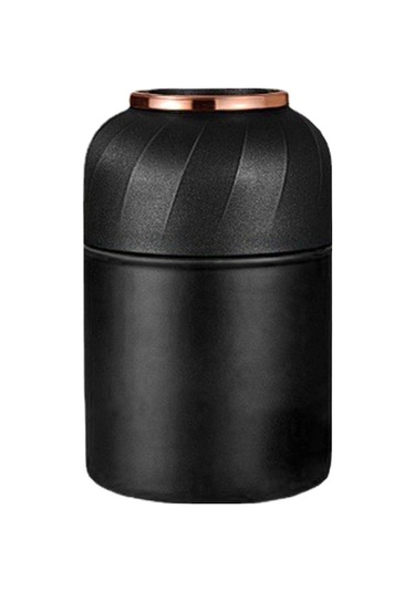 Çocuklar İçin 500ml Paslanmaz Çelik Termos - Çift Kapaklı Ve Sızdırmaz Siyah Siyah