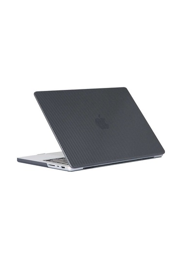 Macbook Uyumlu Pro 16.2' 2021 M1 A2485 Karbon Fiber Desenli Kapak 001