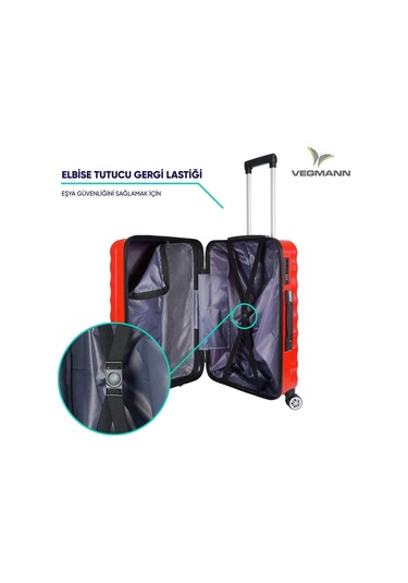 Vegmann Delphin Kırmızı Kabin Boy Valiz Kırmızı