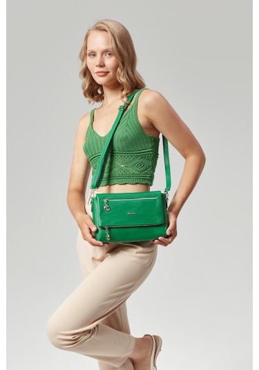 Morpelikan Kadın Dört Bölmeli Clutch Çarpraz Omuz Çantası
