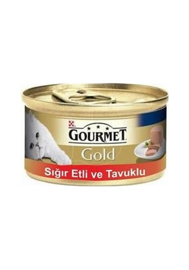 Gourmet Gold Sığır Etli ve Tavuklu Konserve Yetişkin Kedi Maması 85 G