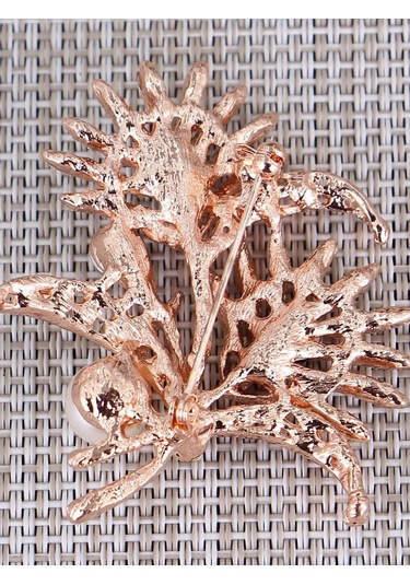 Fashion Jewelry İnci İle Dallı Broş 226531209 Altın Rengi