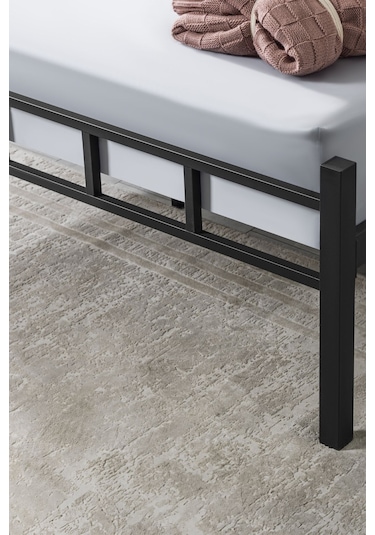 Evgerevgereçleri K90 Siyah Metal Karyola Tek Kişilik Yataksız (512900748)