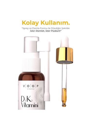 Voop D3K2 Vitamini D3 Vitamini D Vitamini Sprey Ve Damla 20 ML