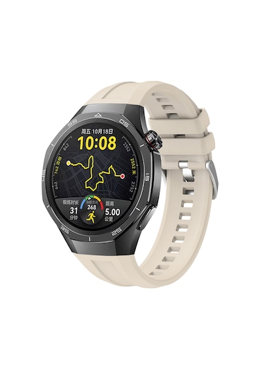 Huawei Watch Gt5 Pro 46mm Uyumlu Mkst Krd-130 Silikon Kordon Strap Kayış-starlight
