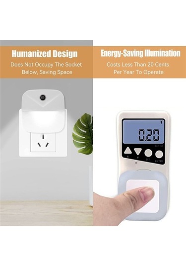 Szypzstore Gece Lambası Takılabilir Akıllı Işık Paketi, Koridorlar, Yatak Odaları Için 4 Otomatik Açma Ve Kapama Duvar Işığı, Us Plug, Sveger Beyaz