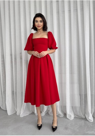 Benjamin Çan Etekli Midi Boy Elbise Altın