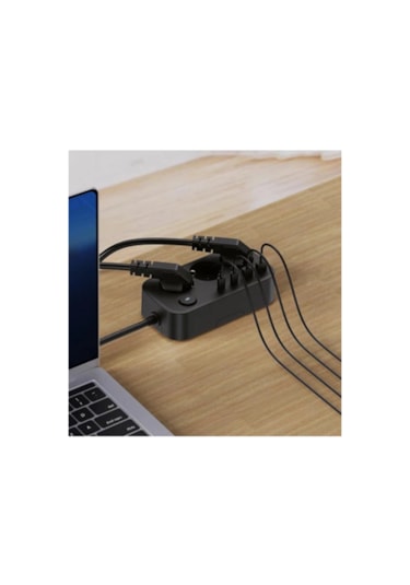 Akım Korumalı Priz 2 Usb + 2 Type-c Girişli 2 Metre Kablosu Anahtarlı Ve Duvara Monte Edilebilir 2