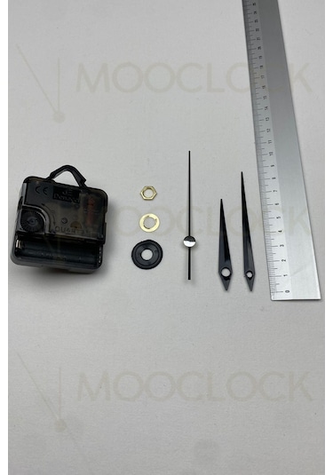 Saat Mekanizması, Akar Sessiz Duvar Saati Mekanizması, 14 Mm Şaft Askılı Kısa Siyah