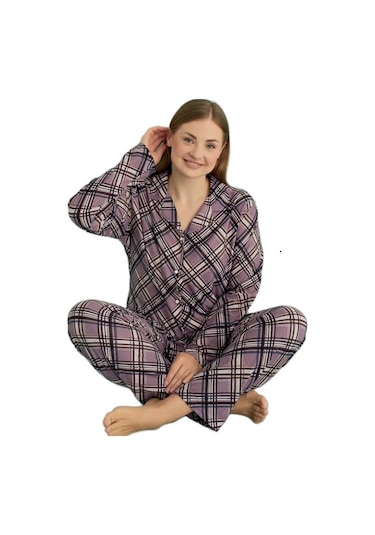 Büyük Beden Kadın Kışlık Süet Pijama Takımı Isabella Grande Tasar Çok Renkli