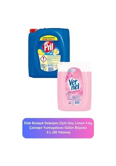 Çamaşır Yumuşatıcısı Gülün Büyüsü 50 Yıkama 5l Elde Bulaşık Deterjanı Üçlü Güç Limon 4 Kg pktcygpebdglprlset-5815