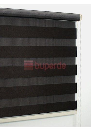 Buperde Koyu Kahverengi Acı Kahve Bambu Zebra Stor Perde