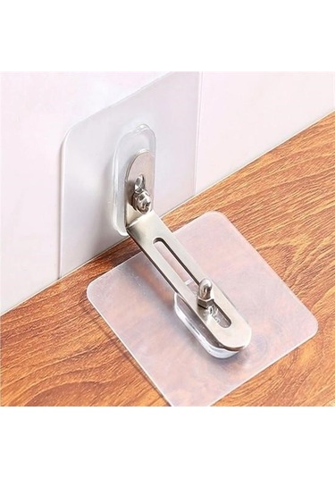 Ams Net Deprem İçin Ultra Dayanıklı Çivisiz Duvarı Delmeden Ayarlanabilir Eşya Sabitleyici Aparat Gri