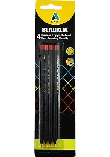 Adel Blackline 4 Adet Kırmızı Kopya Kalemi