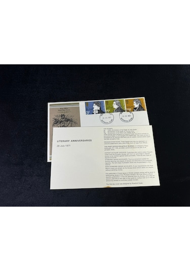 İngiltere Fdc 1971 Literary Anniversaries İlk Gün Zarfı Tam Seri
