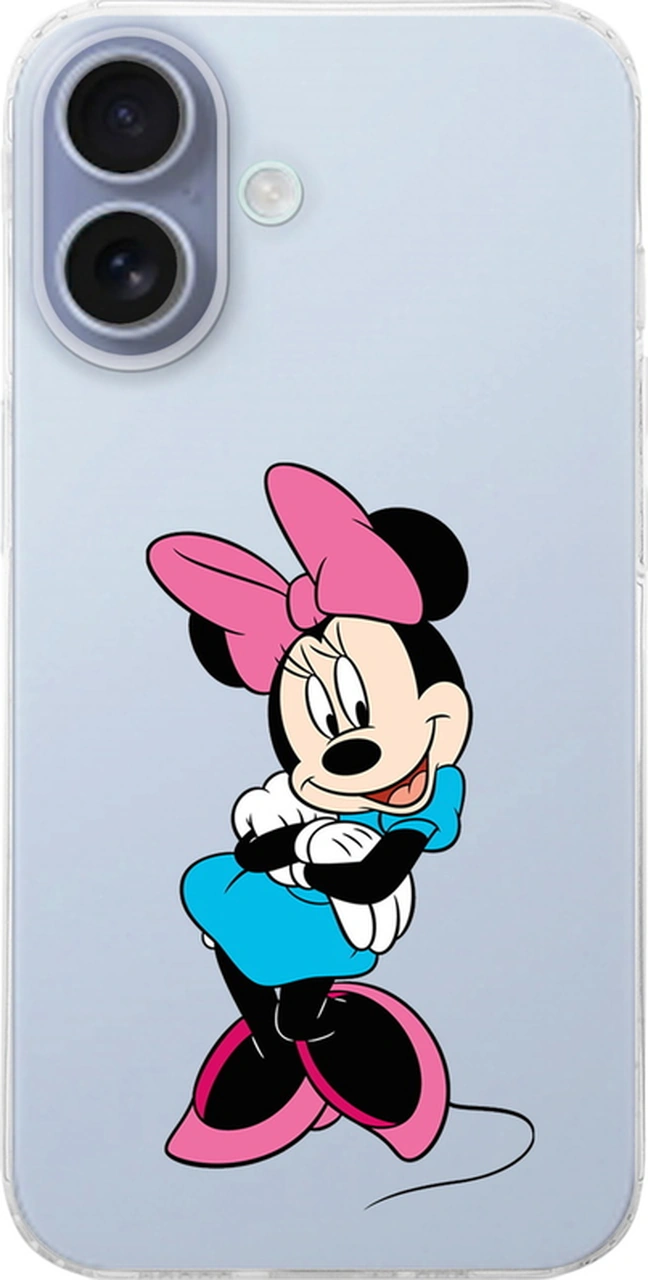 Apple Uyumlu iPhone 16 İle Minnie Mouse 4 Baskılı Kamera Korumalı Şeffaf Kılıf
