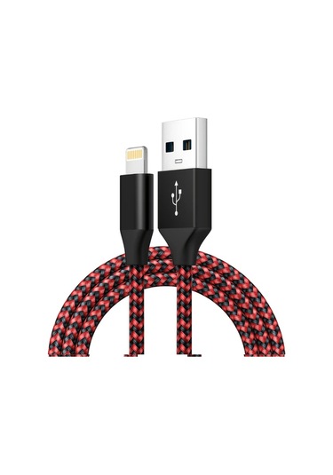 Willowhaven Siyah Kırmızı 3m Nylon Örgülü Hızlı Şarj Lightning Kablo İphone Uyumlu 14 13 12 11 X 8 7 6 5 Se