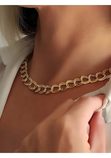 Uzay Yolu Samanyolu Model Zincir Altın Kaplama Gold Renk Kolye Gold