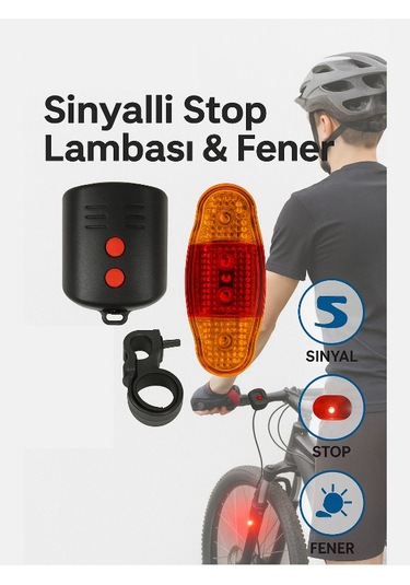 Bisiklet Lambası Ve Sirenli Fener 3 Modlu Led Işık