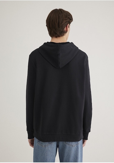 Mavi - Mavi Logo Baskılı Erkek Kapüşonlu Sweatshirt 065606-900 Siyah