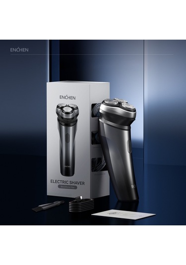 Enchen Blackstone Max Siyah Çift Yönlü Kavisli Bıçaklı Şarjlı Islak-kuru Tıraş Makinesi