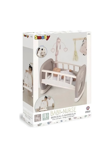 Smoby Baby Nurse Sallanan Dönenceli Bebek Beşiği 220372