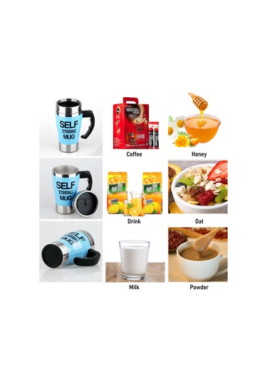 Ranyeek 350ml Otomatik Karıştırıcı Bardak: Çelik Paslanmaz, Kahve-protein İçecekleri İçin Taşınabilir, Basit Tuş Kontrolü Siyah