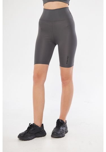 Lesa Wear Yüksek Bel Likralı Toparlayıcı Kısa Şort Tayt Antrasit