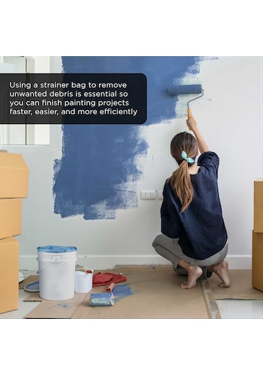 Xurunkeji İnce Naylon Ağlı 5 Galon Boya Sıvı Süzgeç Filtre Torbası, Tek Kullanımlık Filtre Torbası, Elastik Üst Açıklıklı 12'li Paket