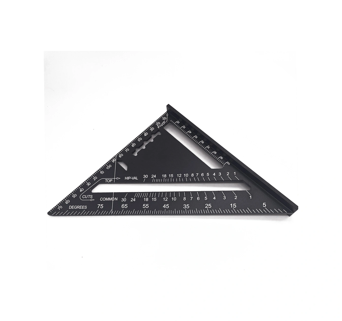 Folinda Alüminyum Profil Açı Ölçer - 90 Ve 45 İki Açı, Profesyonel Halka Tahta, Siyah Oksit, 7 İnç Metrik Ölçü