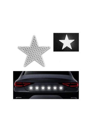 Sarı 12 Adet Yansıtıcı Güvenlik Uyarı Çıkartmaları Pentagram Anti-çarpışma Su Geçirm Çıkartmalar Araba Kapı Fosforlu Bant 56848982