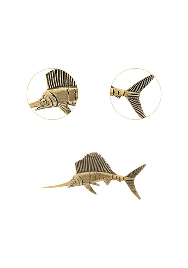 Suntek Yelken Balığı Heykelcik El Sanatları Kitaplıklar, 7,1x4,2 Cm