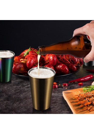 Geeroyoo 5'li Paslanmaz Çelik Bardak Seti - 500ml Kapasite, Renk Seçenekli, Taşınabilir Ve Dayanıklı Diğer