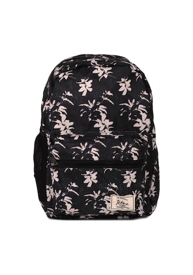 İcone Bag Icone Siyah Çiçek Baskılı Sırt Çantası Siyah