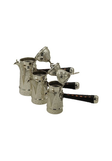 Gümüş Kaplama Nakışlı Mırra Cezve