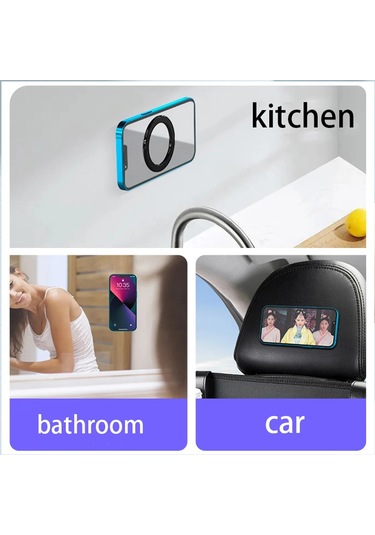 Güçlü Manyetik Halka Duvar Cep Telefonu Tutucu Duvar Braketi Araç Telefonu 2pcs Blue Mavi