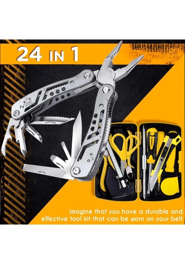 Çok Amaçlı 24'ü 1 Arada Cep Taşınabilir Açık Pense Çakısı Ağır