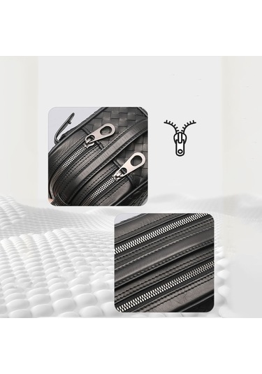 Lenyes Lb527 Tomas Serisi Dokuma Pu Deri Bilek Tasarımlı Çizilmeye Dayanıklı Aksesuar Çantası Siyah