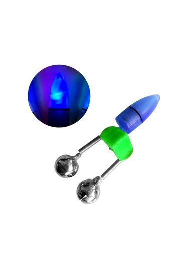 10 Adet Led Gece Olta Bite Bait Alarm Işık İkiz Çan Y20762bl Mavi Işık