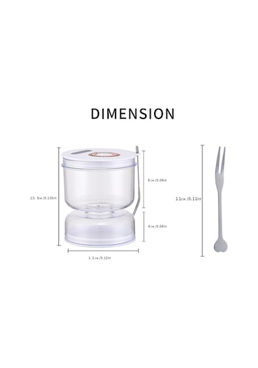 Kangvka 800ml Beyaz Plastik Turşu Kavanozu, Islak-kuru Ayrımı, Gözle Görülür Kapak, Çatal İçeren Mutfak Muhafaza Kabı Beyaz