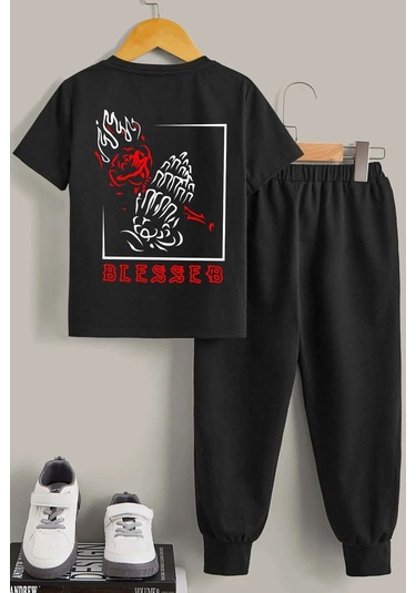 Çocuk Blesseb Alt - Üst Eşofman Takımı Siyah