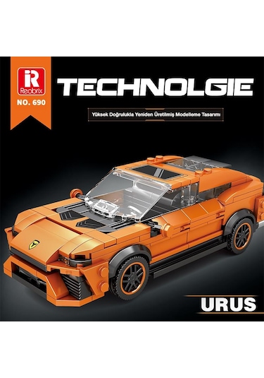 Reobrix Creator 690 Lamborghini Urus Suv Araba Yaratıcı Yapı Blok Seti Building Blocks - 408 Parça