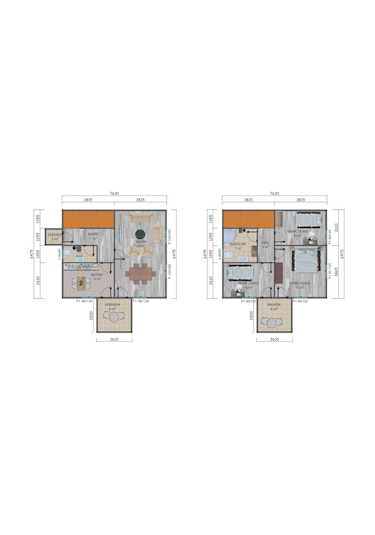 114 M2 Çift Katlı Prefabrik Ev